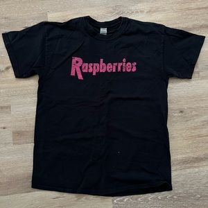 The Raspberries T-shirt, black, men’s large Gilda tee